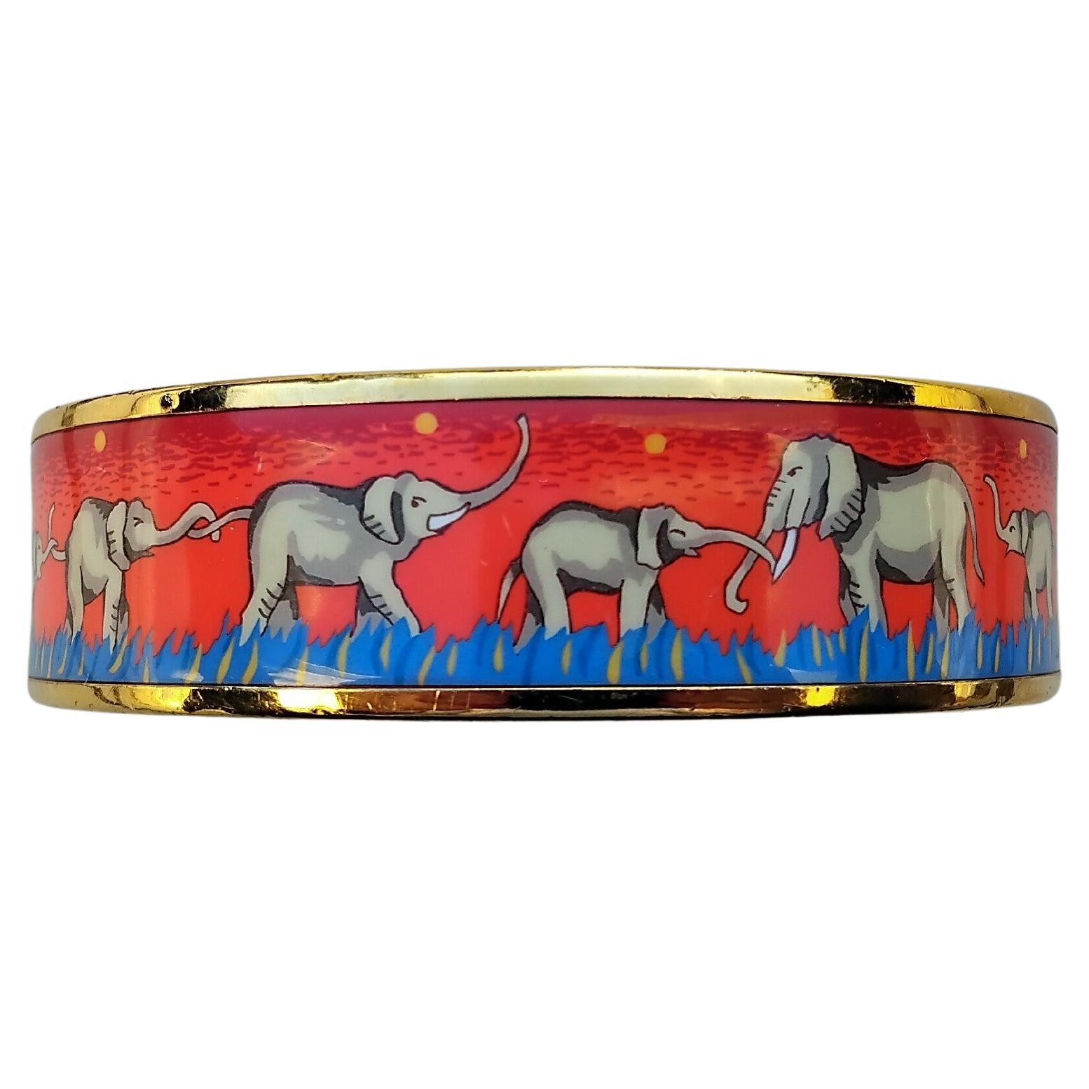 Hermès Elefantes Pastando Pulsera Pendientes Juego Combinado Oro Talla GM en venta 2