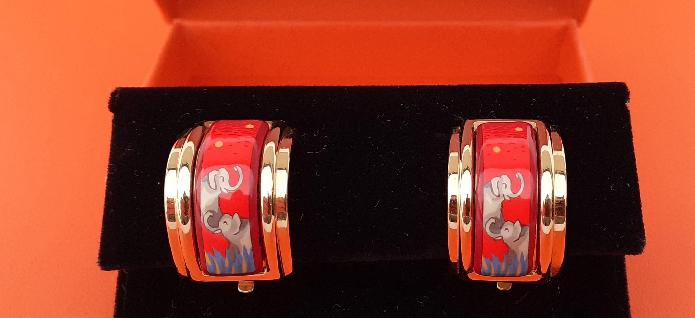 Hermès Elefantes Pastando Pulsera Pendientes Juego Combinado Oro Talla GM en venta 5