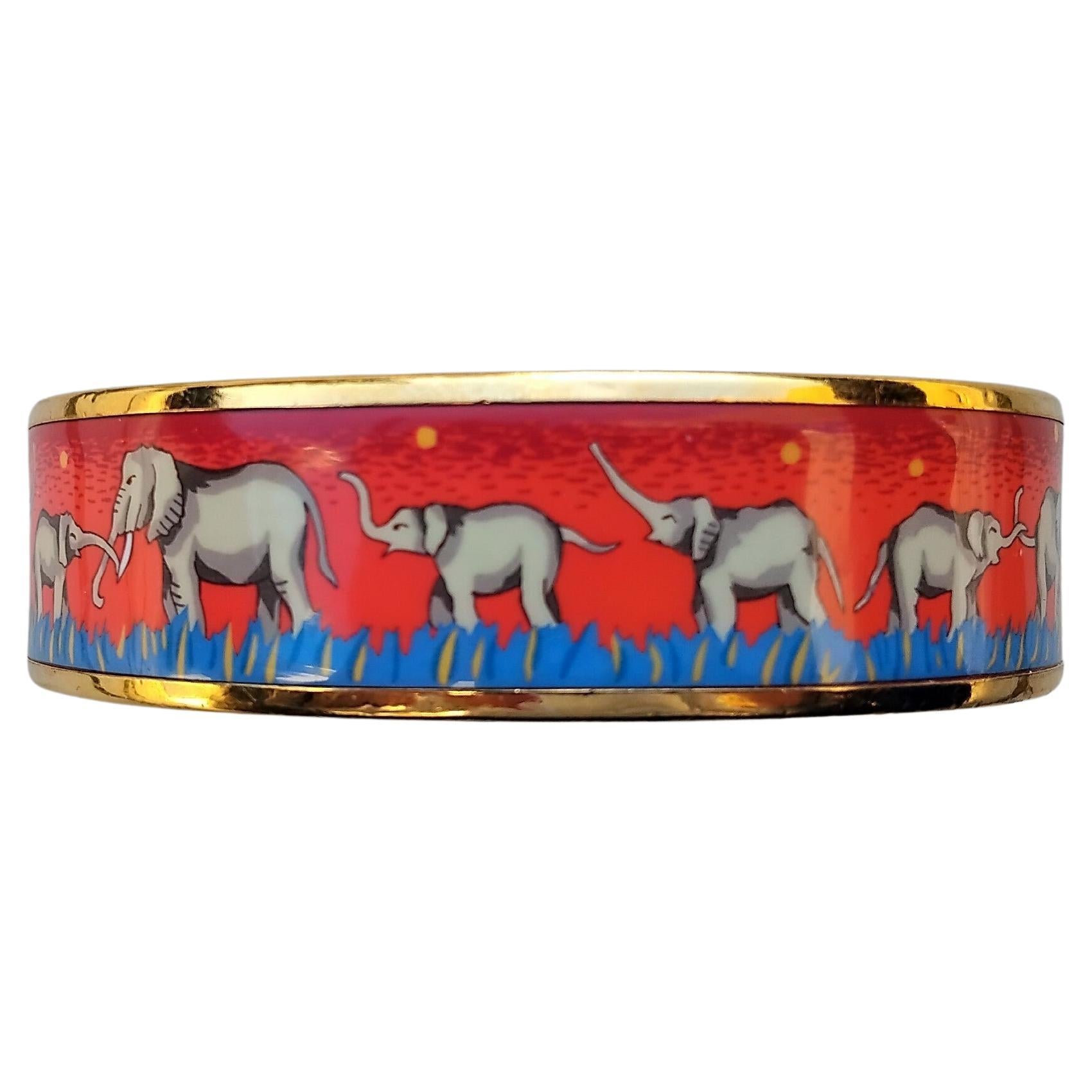 Hermès Elefantes Pastando Pulsera Pendientes Juego Combinado Oro Talla GM en venta 1