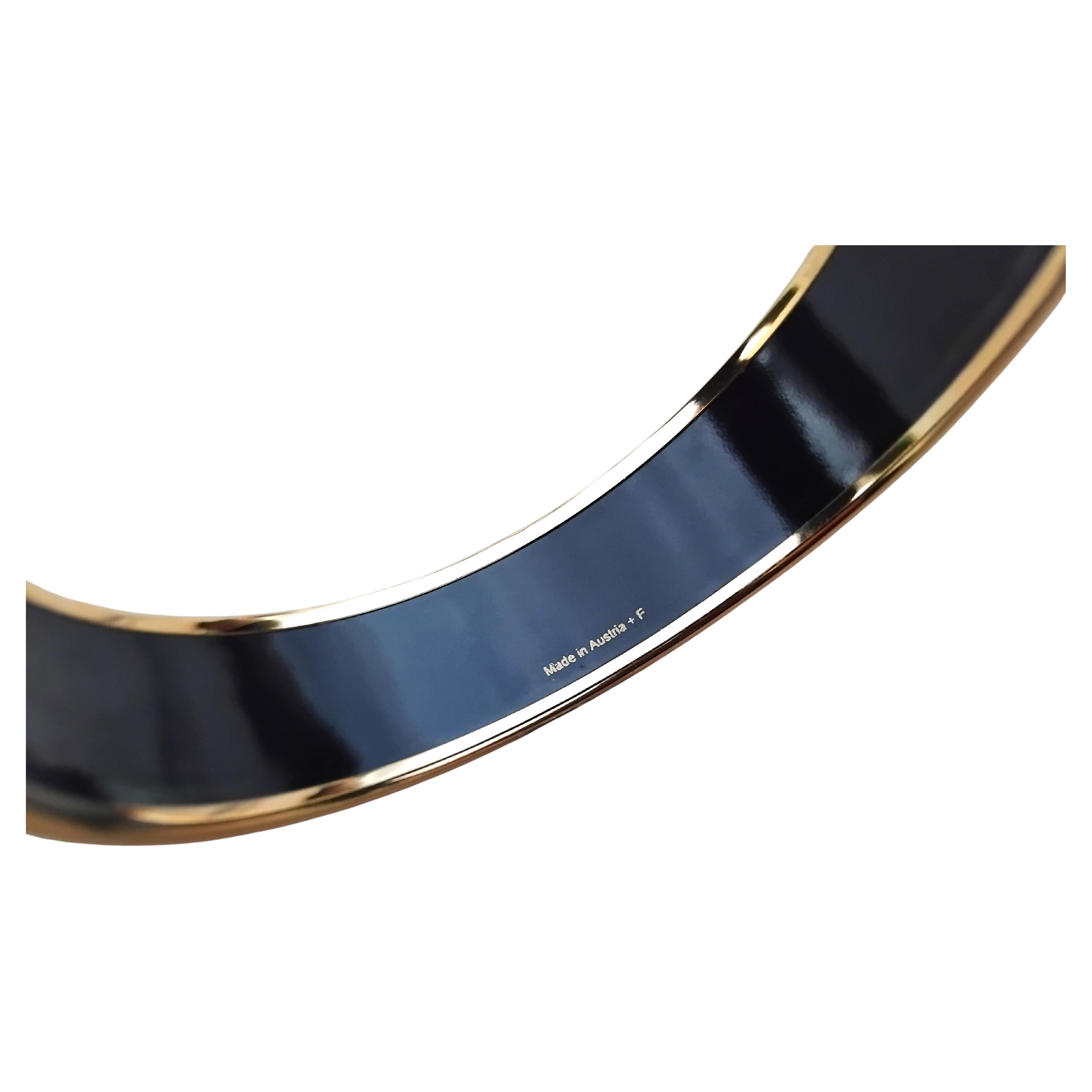 Hermès Elefanten grasen Armband Emaille Gold Größe 65 im Angebot 4