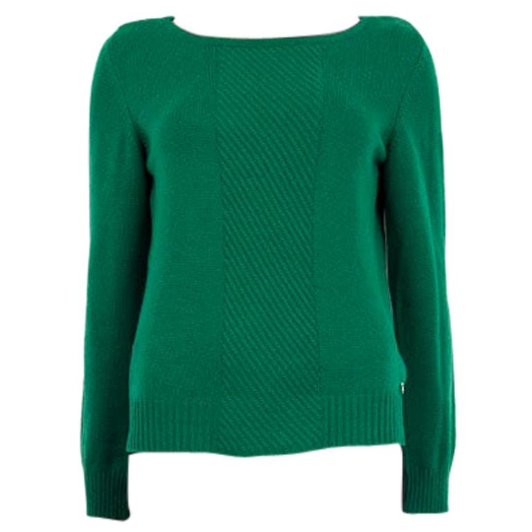 HERMES emerald green cashmere Sweater 40 M