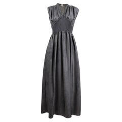 Hermes En Désordre Finesse Robe en soie imprimée marron