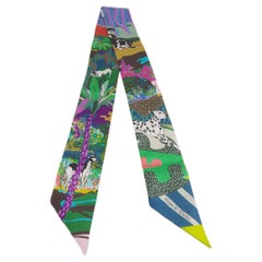 Hermes En Liberte ! Twilly Vert / Cyclamen / Multicolore Silk