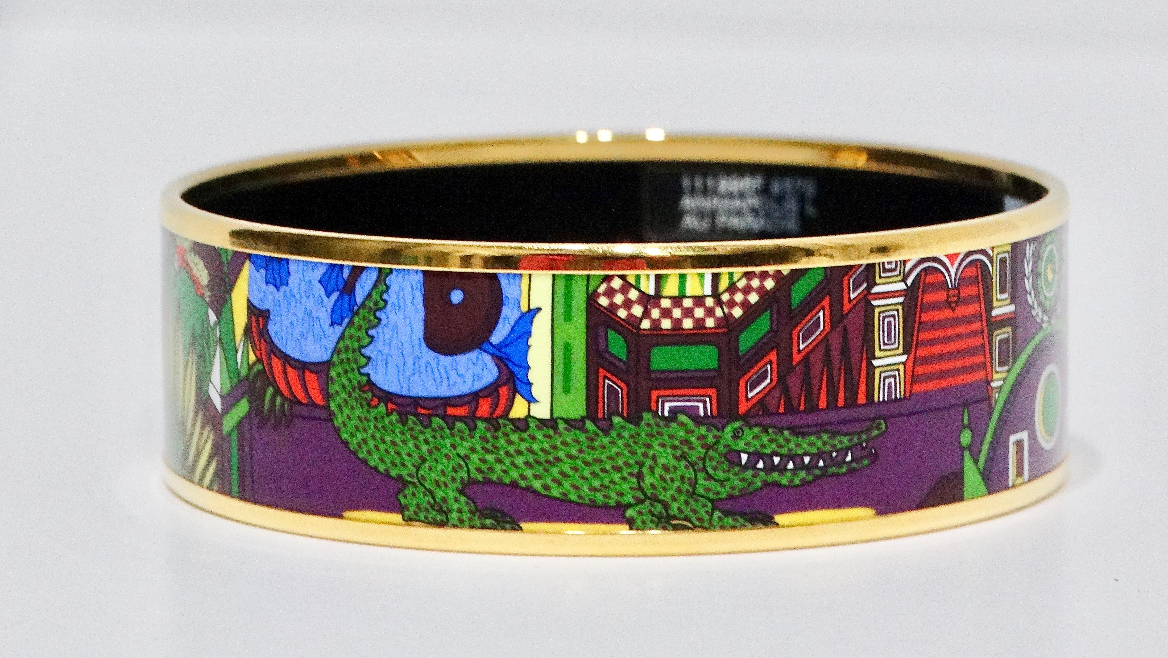 Hermes Enamel 18k Gold Plated 