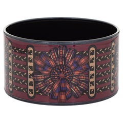 Hermes Bracciale Bangle Smalto Extra Largo 65 PM Nastro Intrecciato Finitura Nera