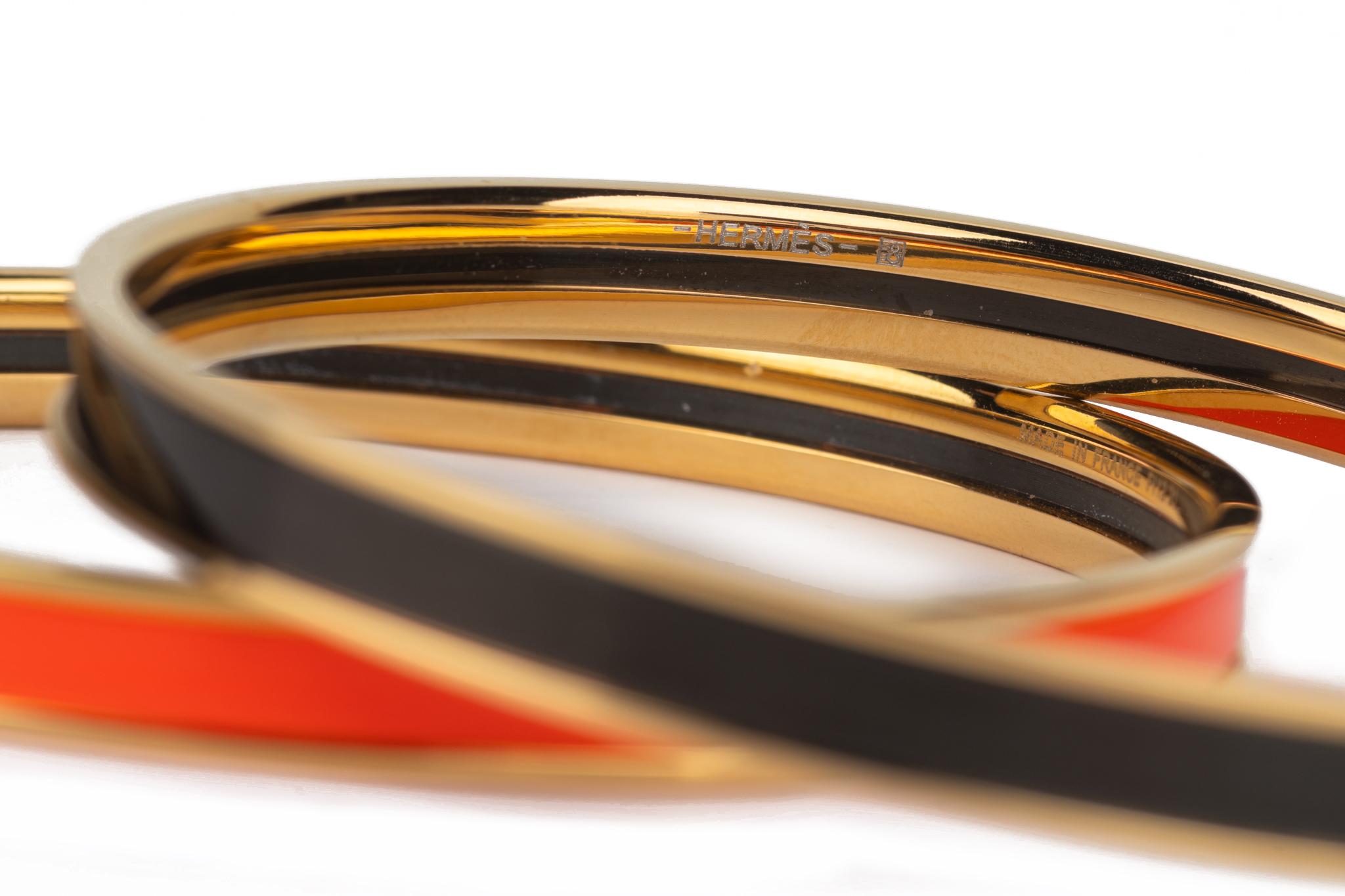 Hermès Enamel Bangle Bracelets Set In Excellent Condition In West Hollywood, CA