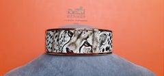 Hermès Enamel Bracelet Acinonyx Jubatus Cheetah Sable Rose Ghw Size 70
