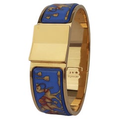 Hermès Enamel Bracelet Clic Clac Version Camels and Palm Trees Ghw GM