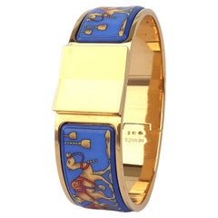 Hermès Enamel Bracelet Clic Clac Version Camels and Palm Trees Ghw GM