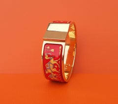 Hermès Enamel Bracelet Clic Clac Version Camels and Palm Trees Ghw PM
