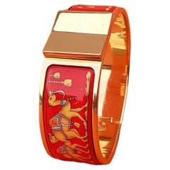 Used Hermès Enamel Bracelet Clic Clac Version Camels and Palm Trees Ghw PM