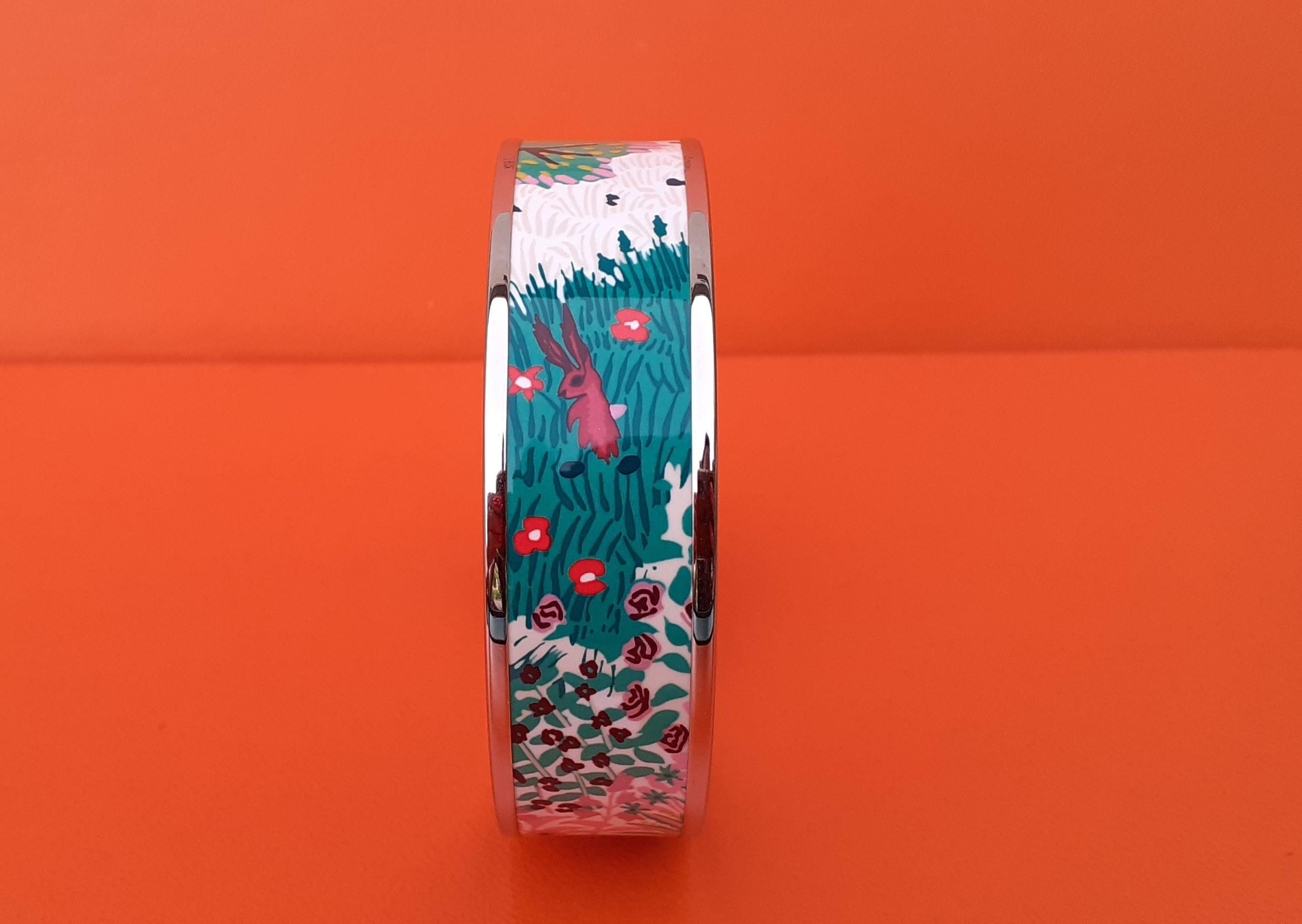 Hermès Emaille-Armband Dans Un Jardin Anglais Shirley Phw Größe 65 im Angebot 1