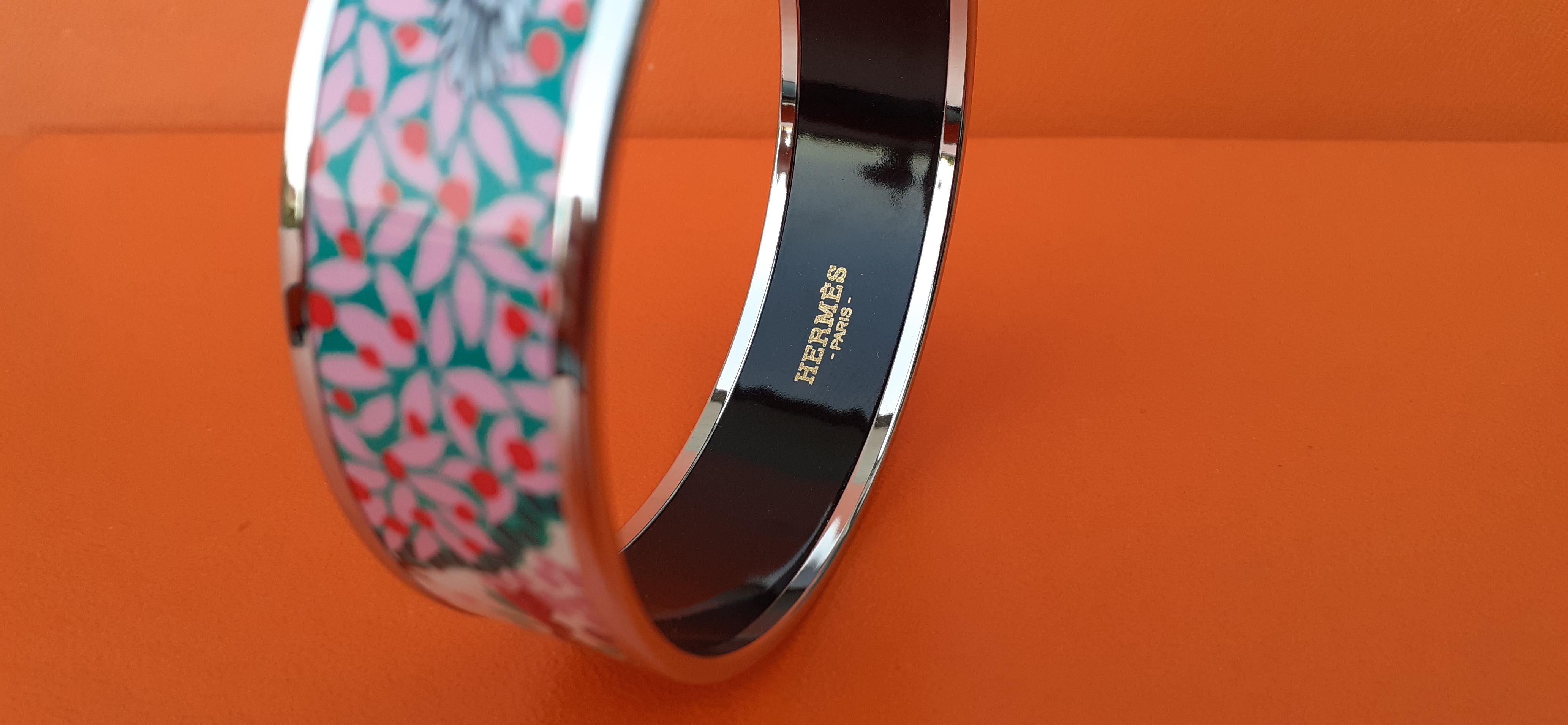 Hermès Enamel Bracelet Dans Un Jardin Anglais Shirley Phw Size 65 For Sale 3