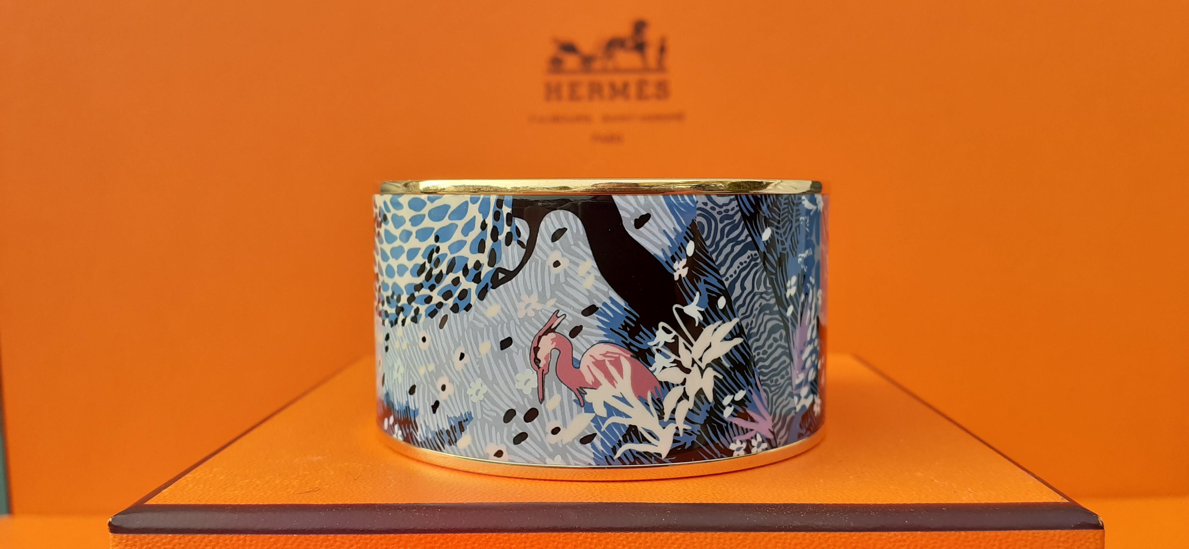 Hermès Enamel Bracelet Dans Un Jardin Anglais Shirley Rosé Ghw 