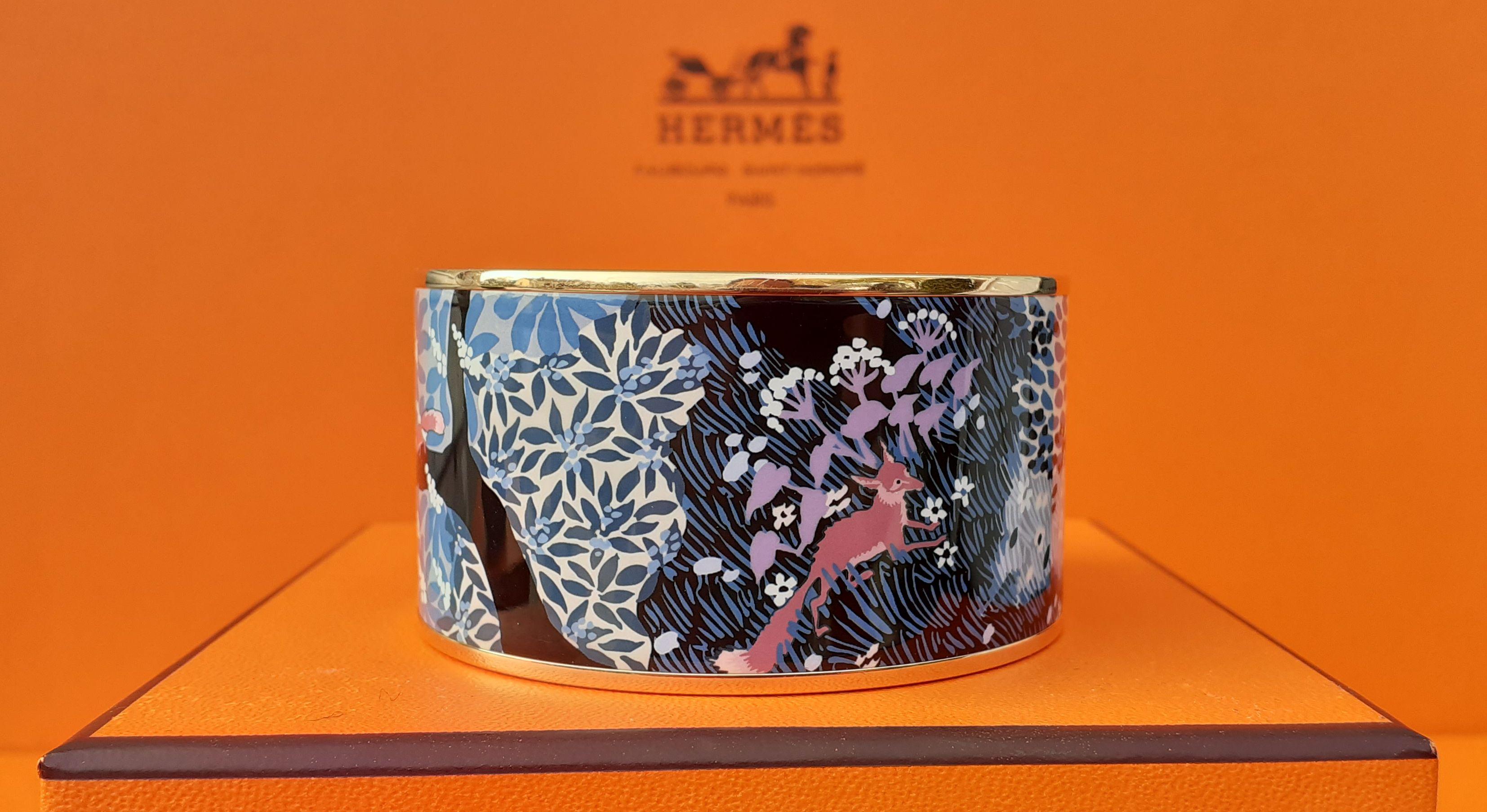 Hermès Enamel Bracelet Dans Un Jardin Anglais Shirley Rosé Ghw Size 65 GRAIL 3