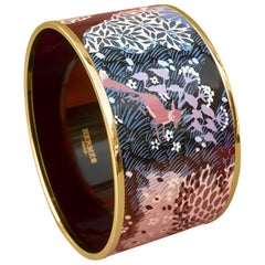 Hermès Enamel Bracelet Dans Un Jardin Anglais Shirley Rosé Ghw Size 65 GRAIL