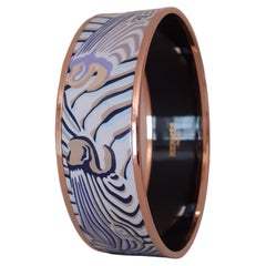 Hermès Enamel Bracelet Droles de Zebres Lilas Rose Ghw Size 70 GM