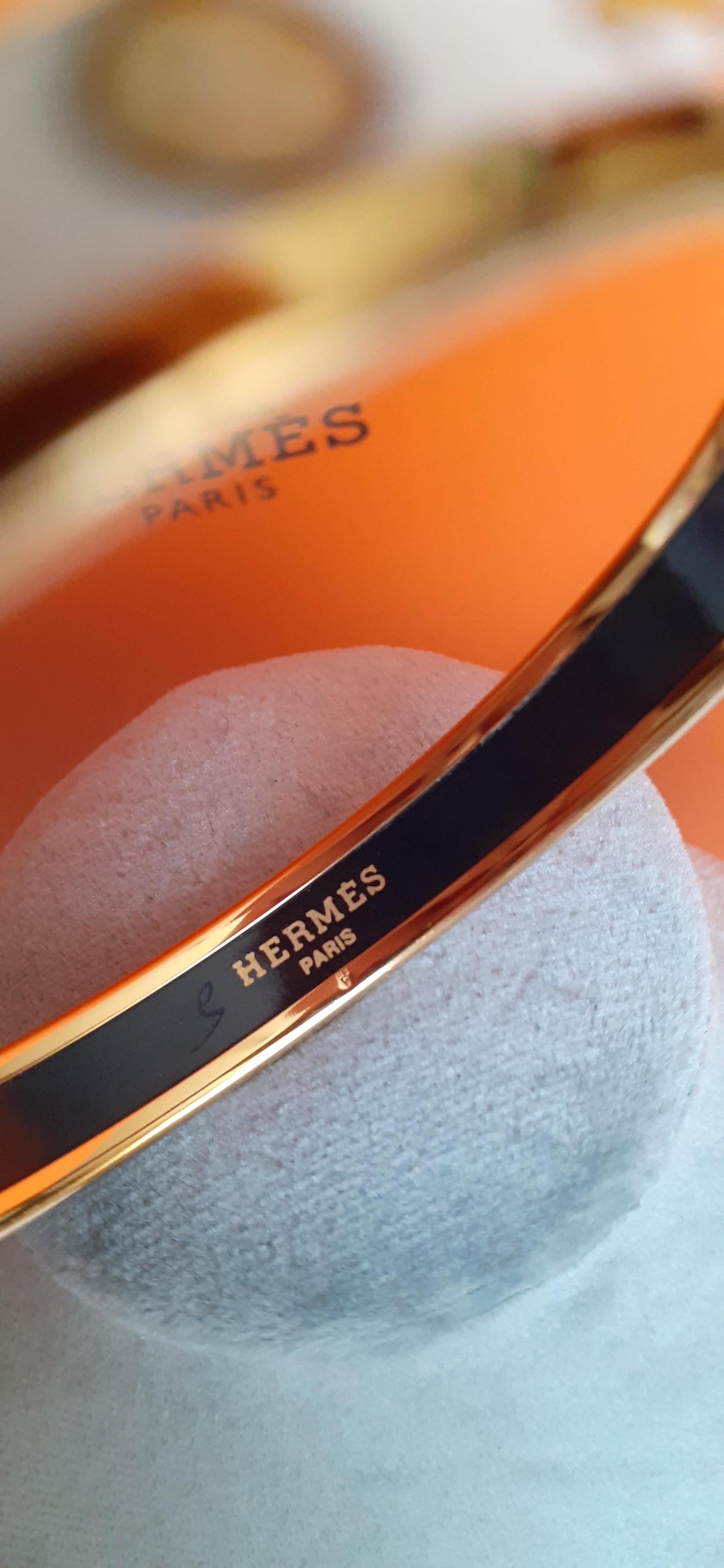Hermès Emaille-Armband Elefant Blume indischen Thema schmal Ghw Größe 65 im Angebot 3