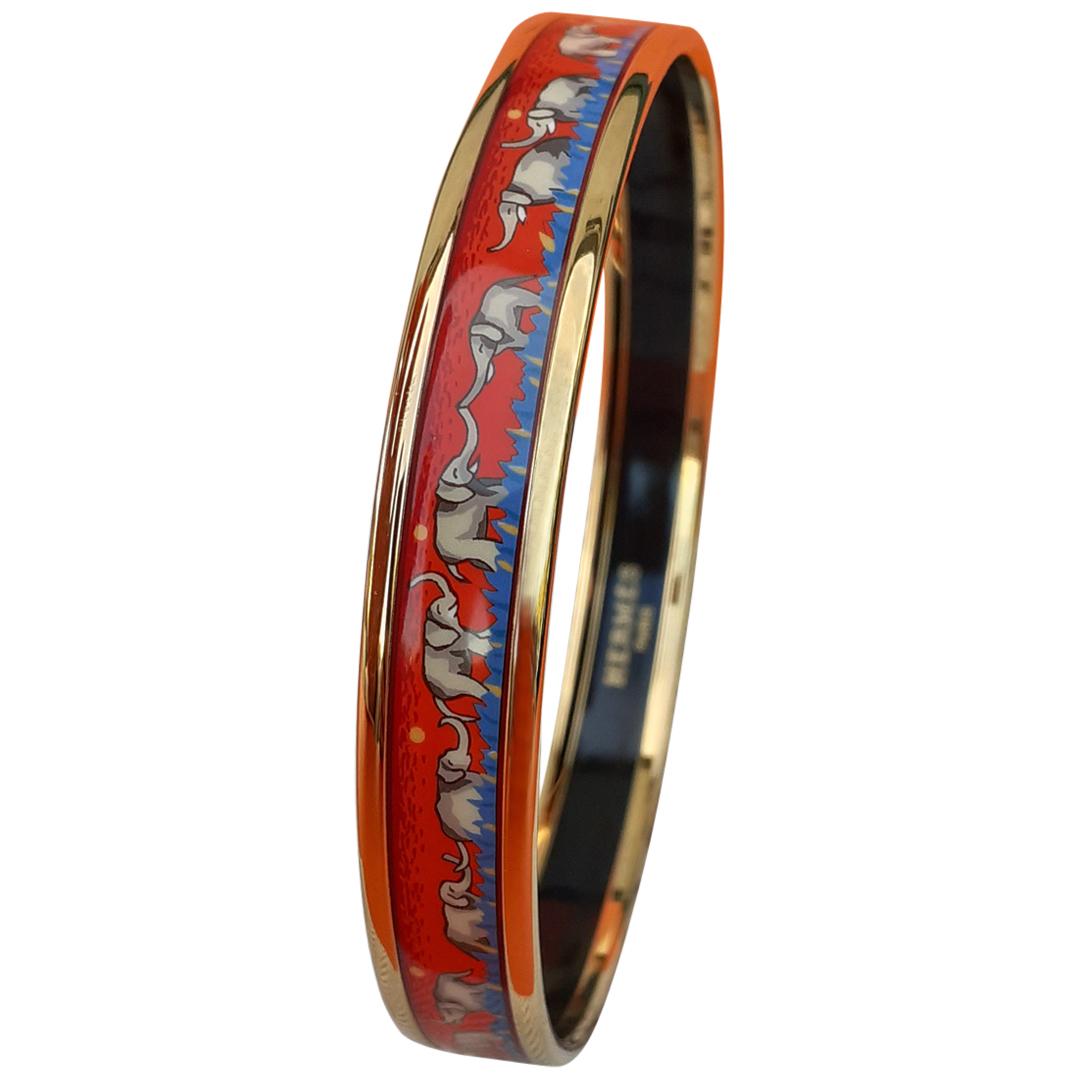 hermes red enamel bracelet