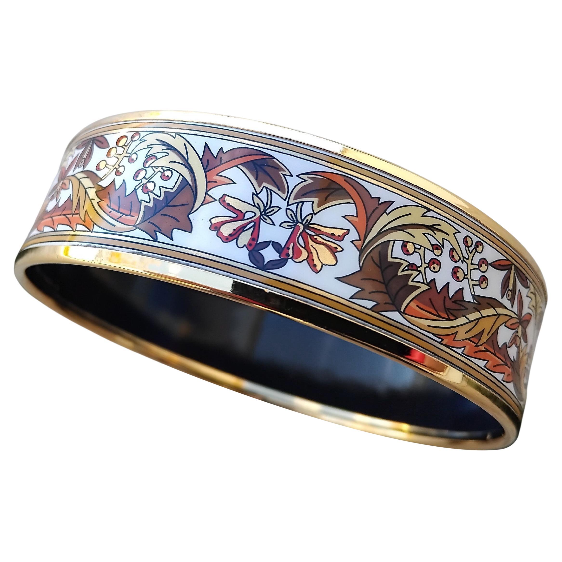 Hermès Bracelet émail feuilles d'automne or Hdw Taille 65 en vente 10