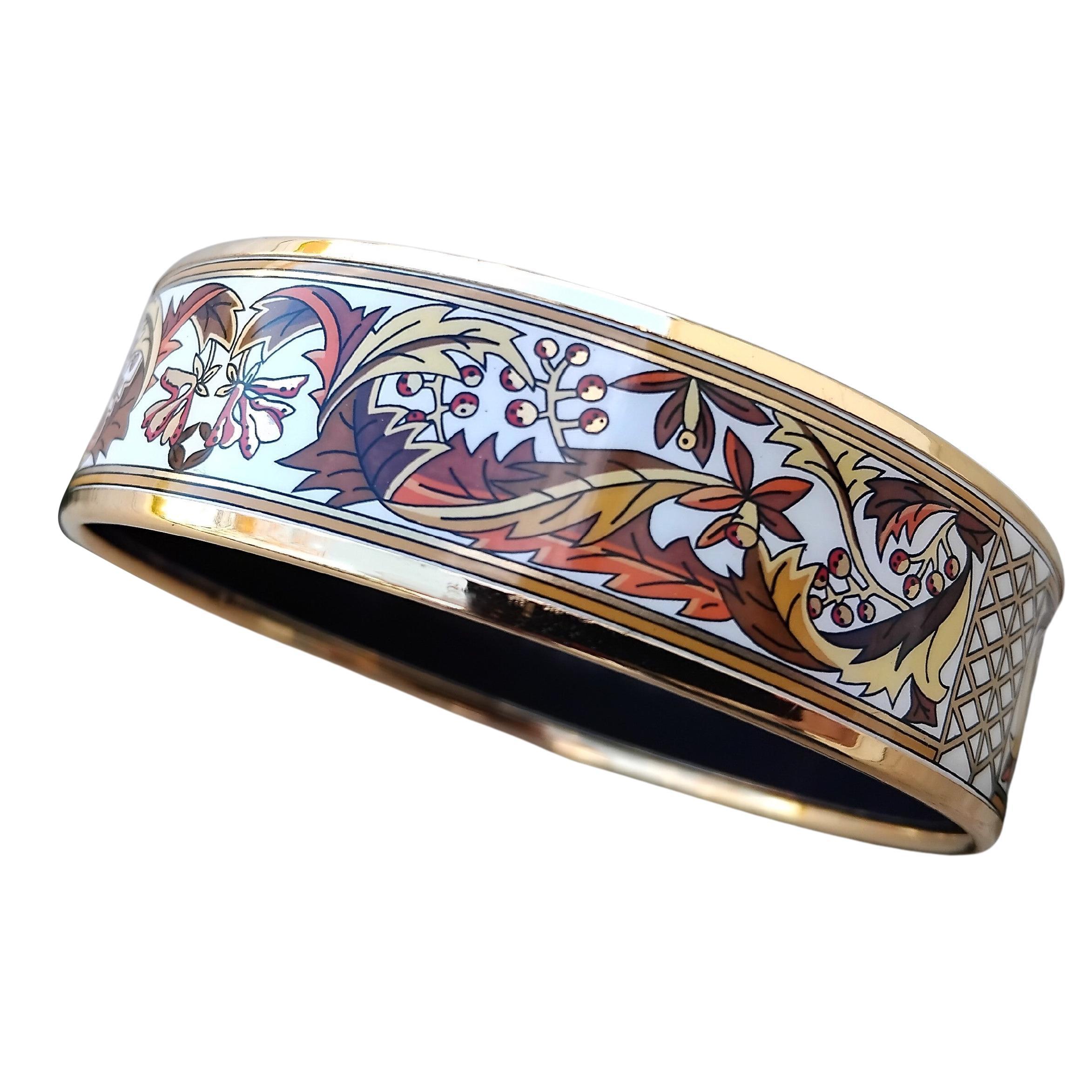 Hermès Bracelet émail feuilles d'automne or Hdw Taille 65 en vente 12