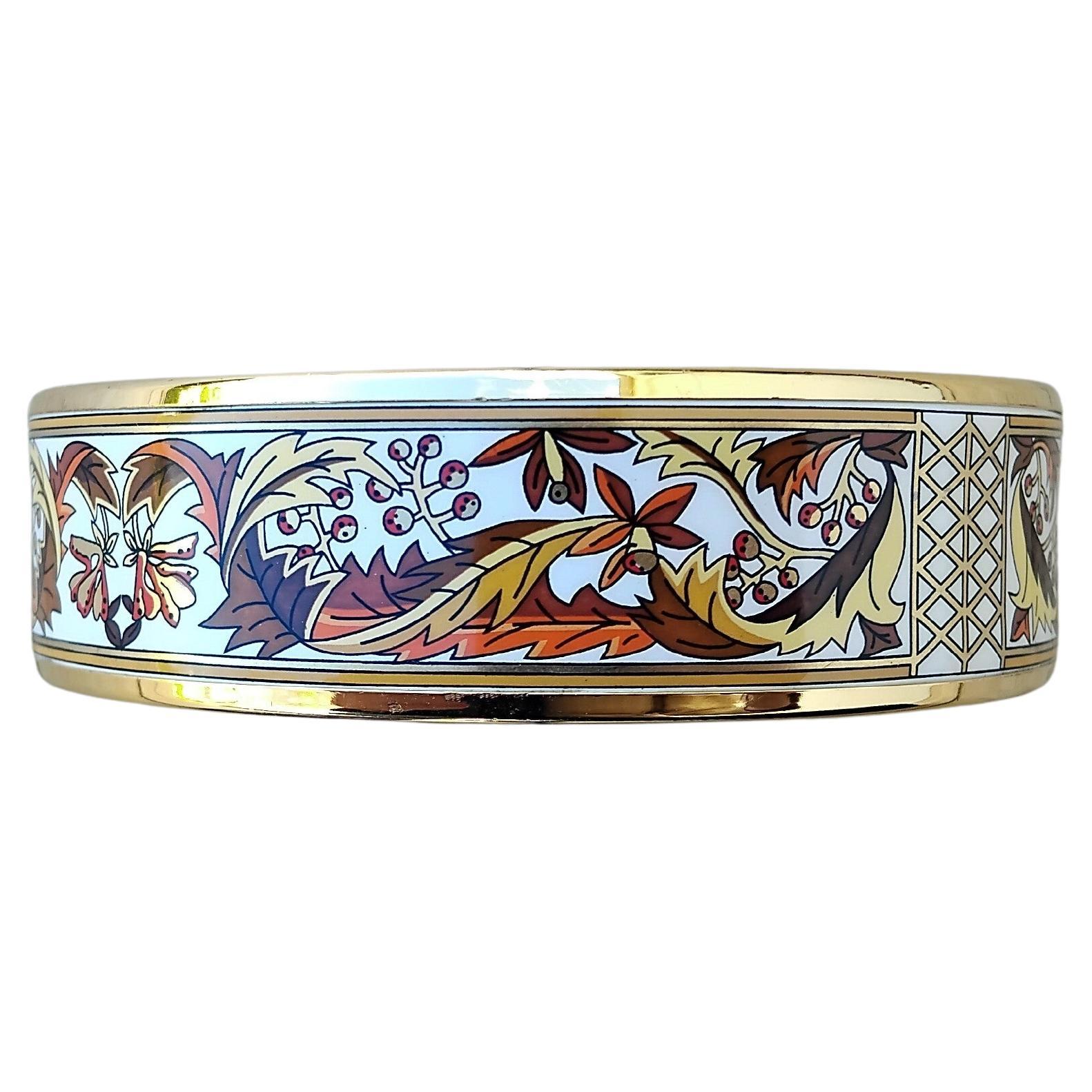 Hermès Bracelet émail feuilles d'automne or Hdw Taille 65 Excellent état - En vente à Corcoué Sur Logne, Loire-Atlantique