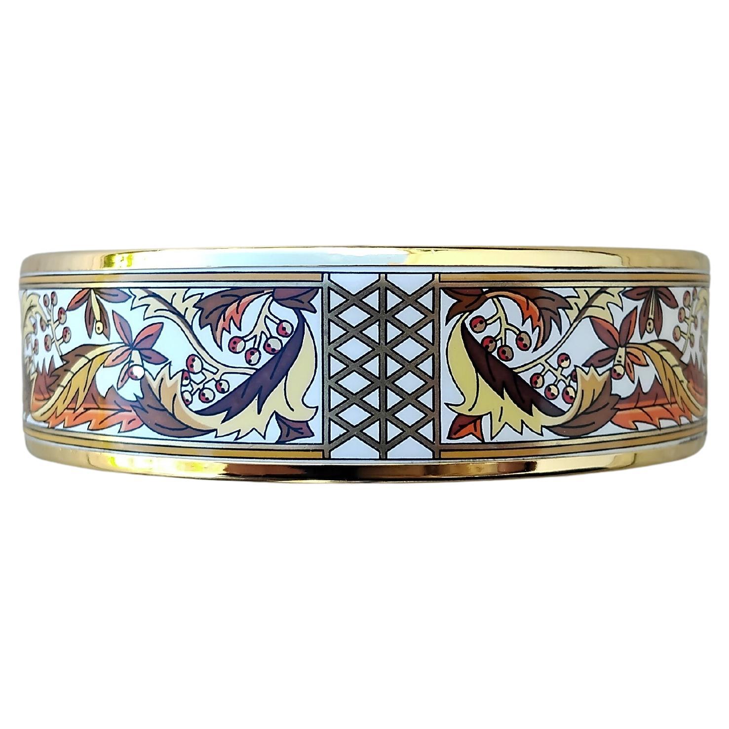 Hermès Bracelet émail feuilles d'automne or Hdw Taille 65 Pour femmes en vente