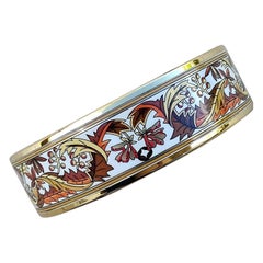 Hermès Bracciale Smalto Foglie d'Autunno Oro Hdw Taglia 65