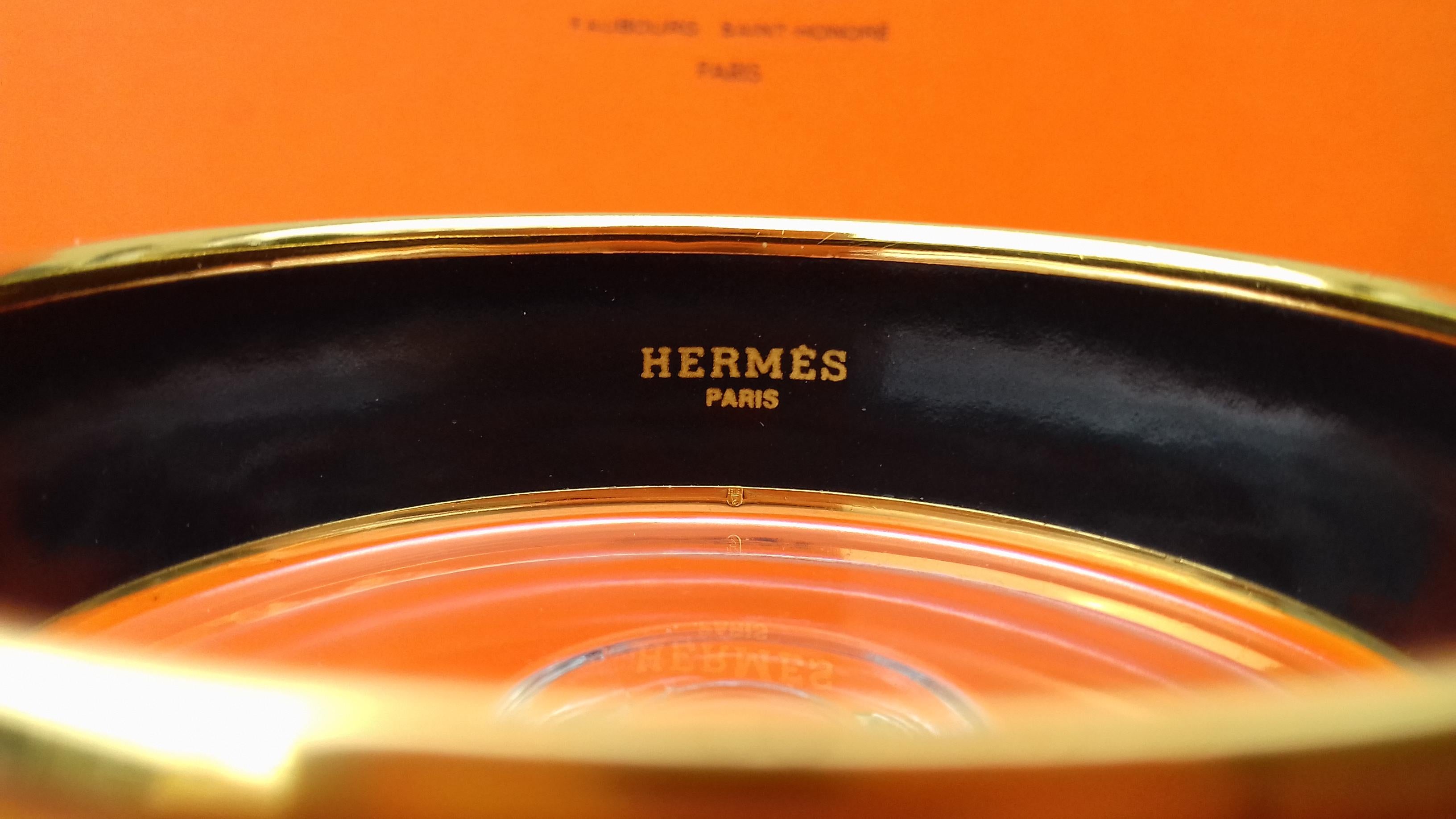 Hermès Enamel Bracelet Greyhound Dogs Levriers Golden Hdw Size 65 11