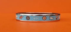 Hermès Enamel Bracelet Indian Spirit Horse Fish Flower Elephant NEW Phw Size 65