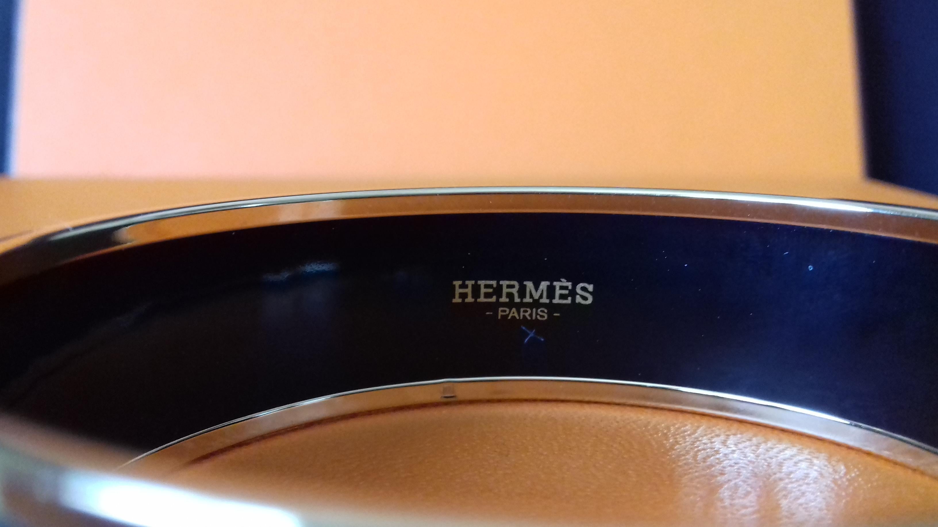 Hermès Enamel Bracelet L'Arbre Du Vent Blue Green Rosé Gold Hdw Size TPM 62 7