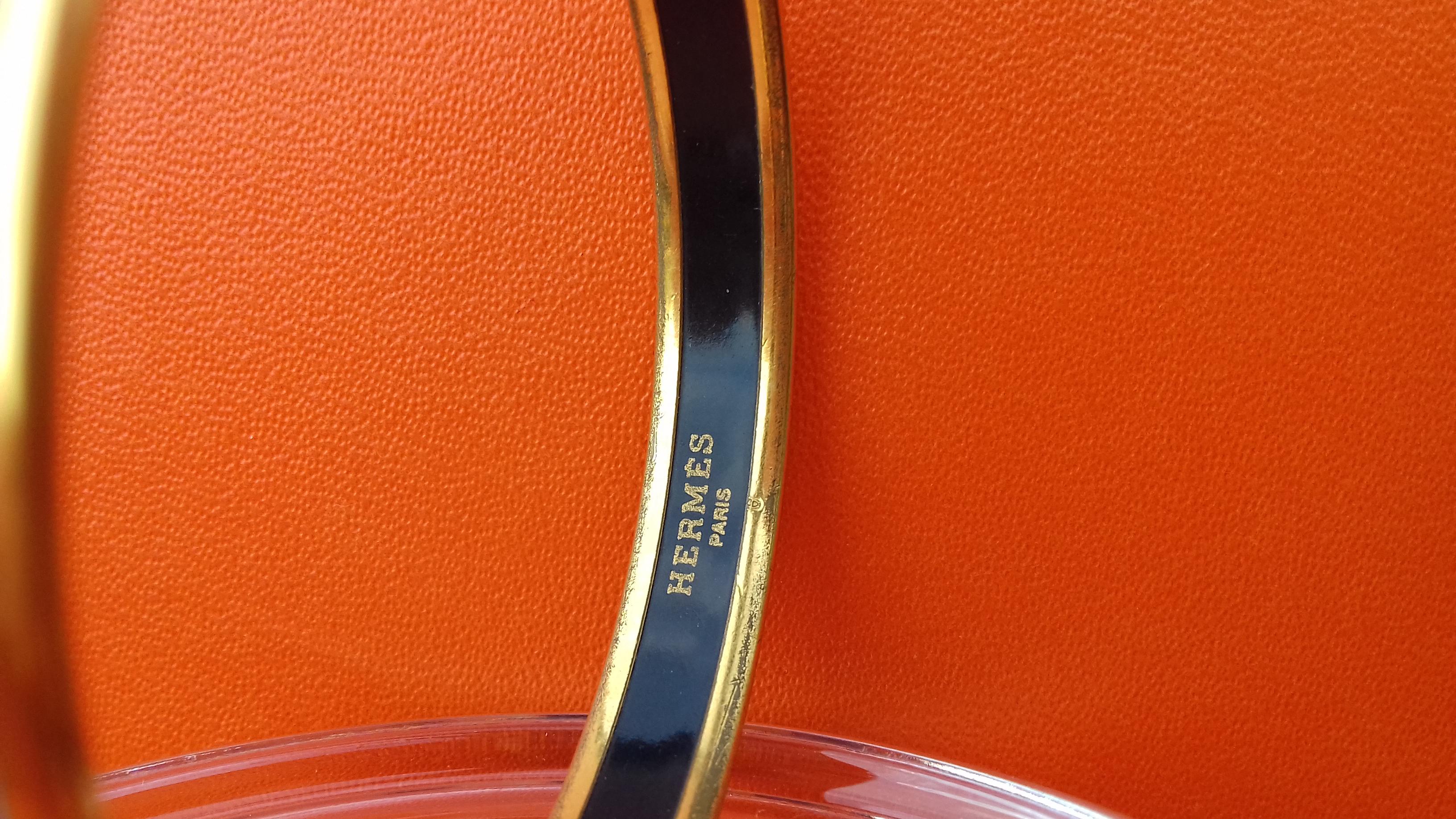 Hermès Enamel Bracelet Lions and Lionesses Narrow Gold Hdw Size PM 65 6
