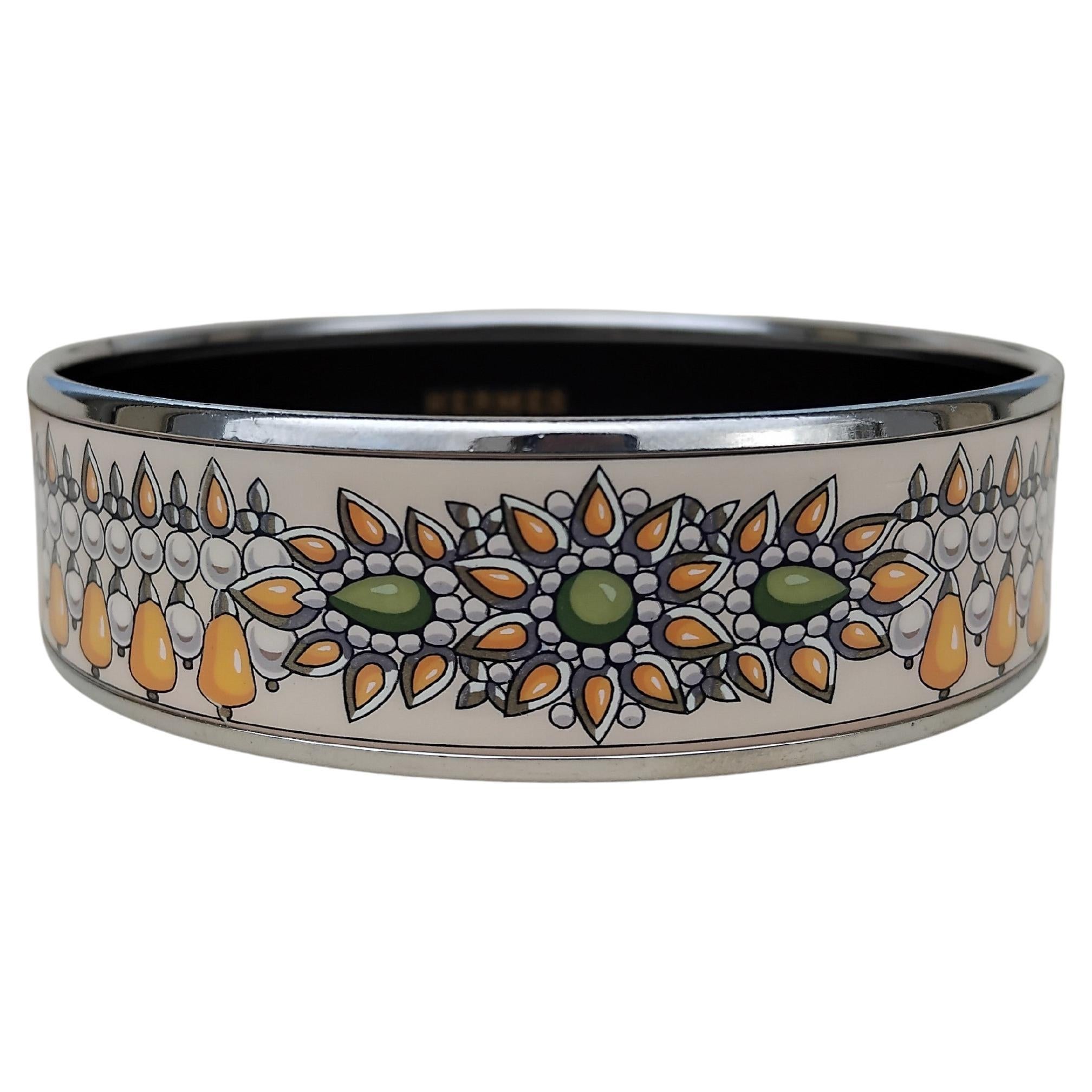 Hermès Enamel Bracelet Parures de Maharajas India Phw Size 65 For Sale
