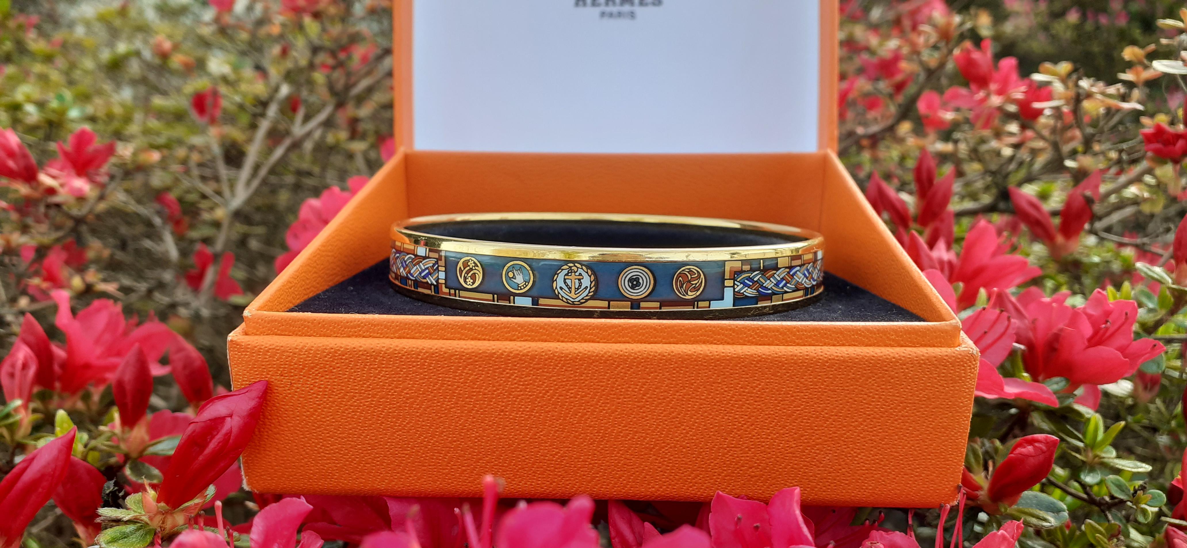 hermes narrow enamel bangle