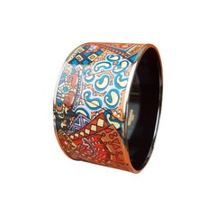 Hermès Enamel Bracelet Scheherazade Geometric Pattern Extra Large Phw Size 70