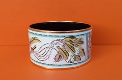 Hermès Brazalete Esmaltado Brasil Plumas Oro Hdw Extra Grande Talla 65