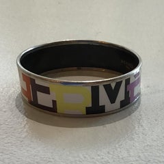 Hermes Enamel Logo Bangle Bracelet