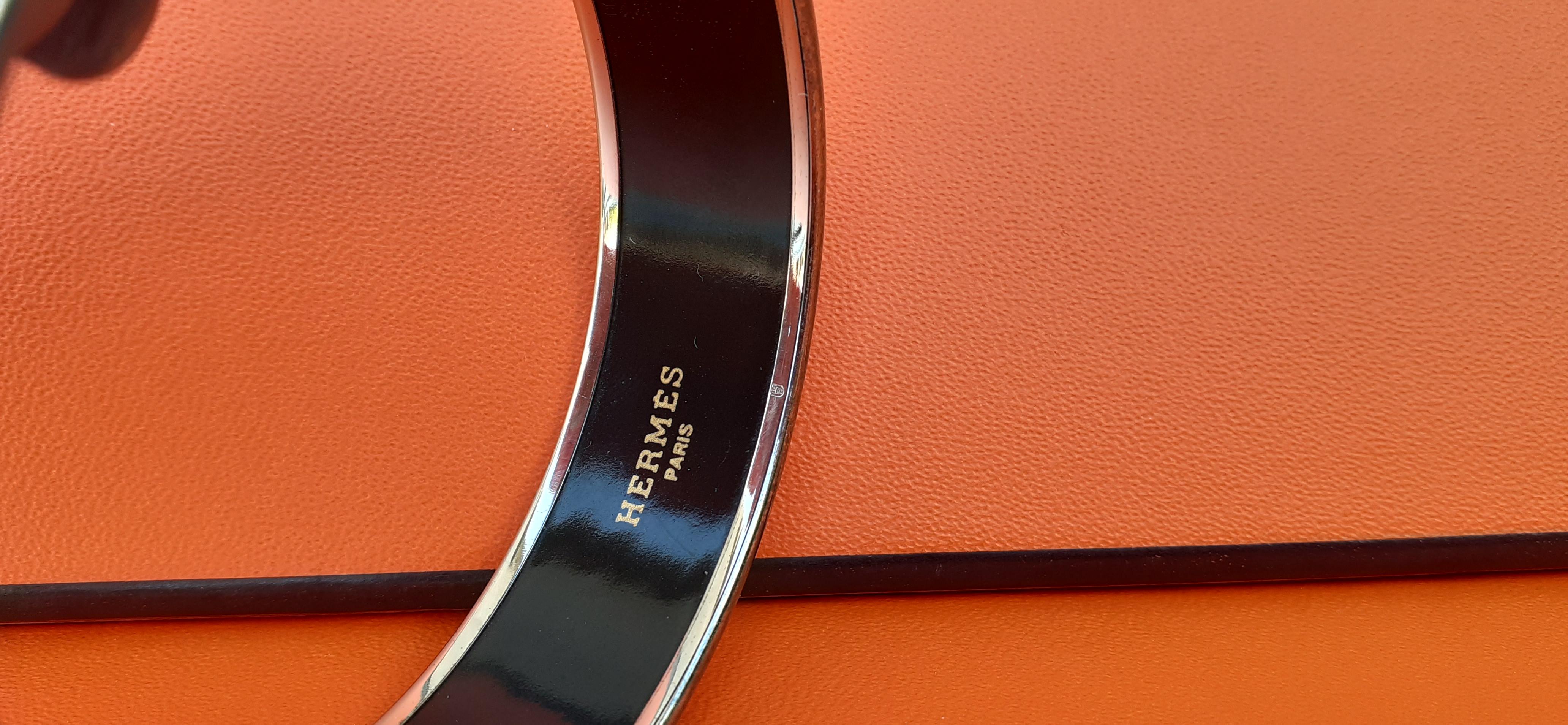 Hermès Emaille bedrucktes Armband Tier Alphabet Palladium Hdw PM 65 im Angebot 8