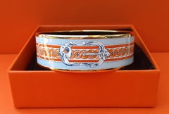 Hermès Emaille gedruckt Armband Schnalle Muster Golden Hdw Größe 65