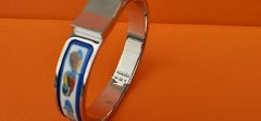 Hermès Enamel Printed Bracelet Clic Clac Thalassa Boats Pattern Phw Small Size