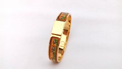 Hermès Enamel Printed Bracelet Clic Clac Version Elephants Grazing Ghw Narrow PM