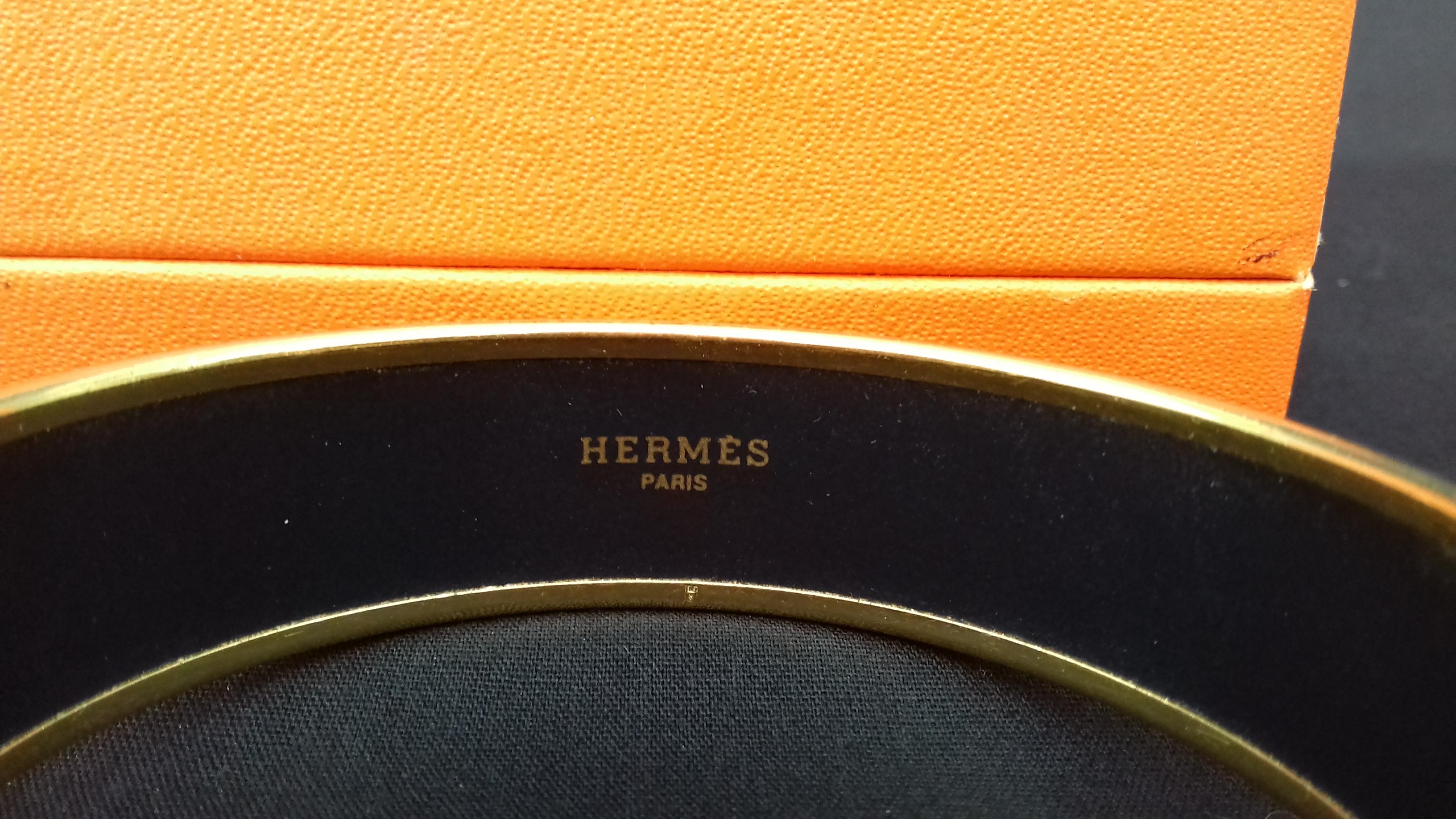 Hermès Enamel Printed Bracelet Elephants Grazing Red Ghw Size GM RARE 7