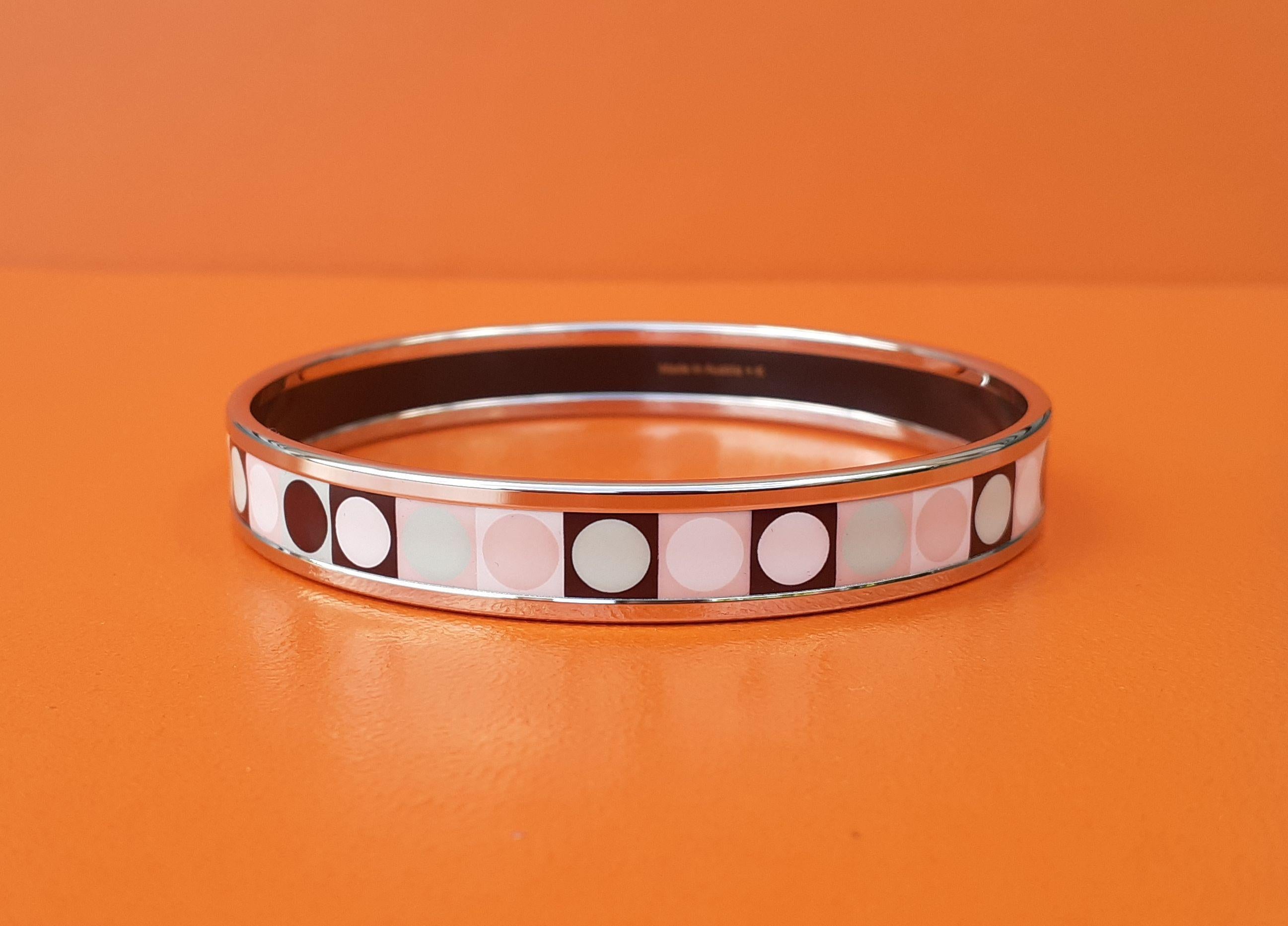 Hermes Bracelet émaillé imprimé géométrique New Phw Taille 65 Narrow en vente 3