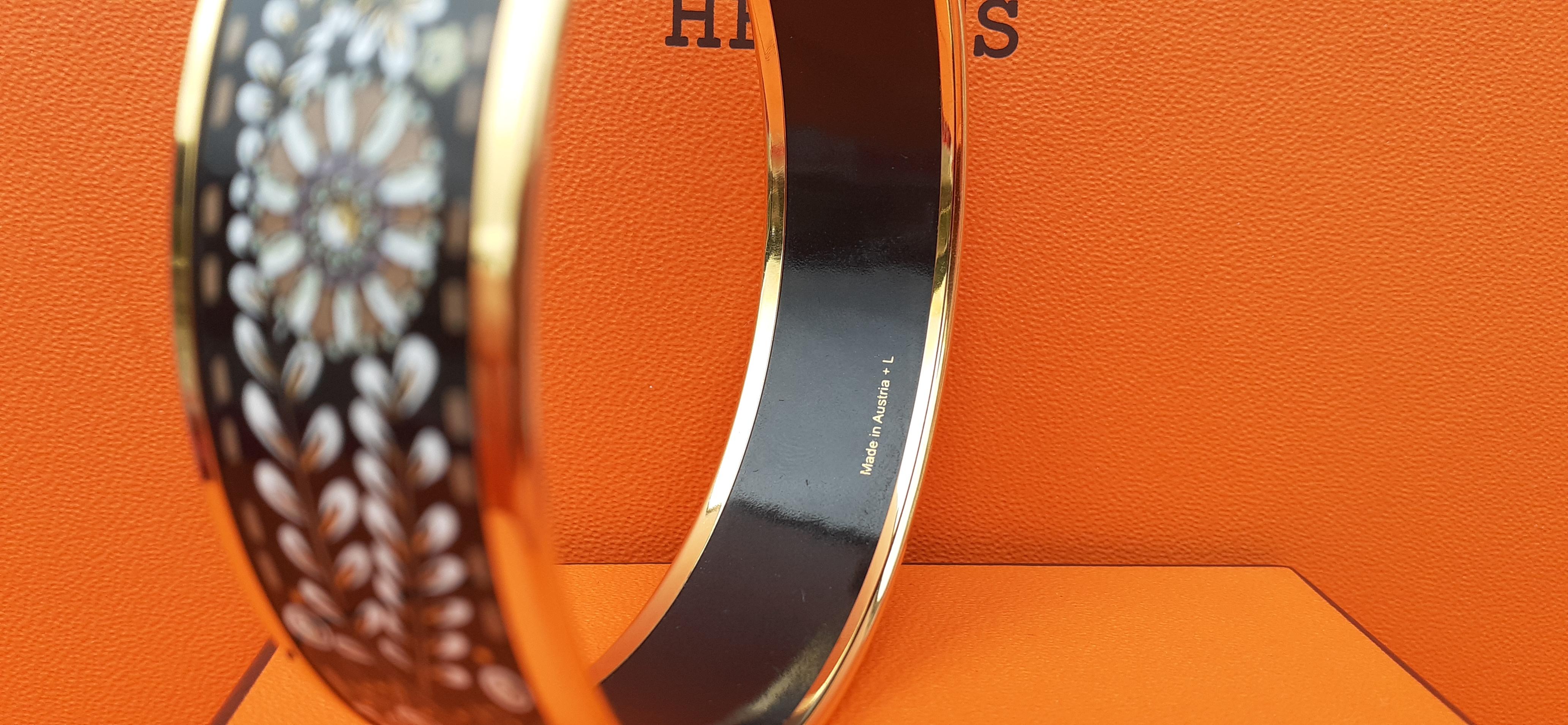 Hermès Emaille gedruckt Armband Marwari Gelbgold Hdw Größe 65  im Angebot 7
