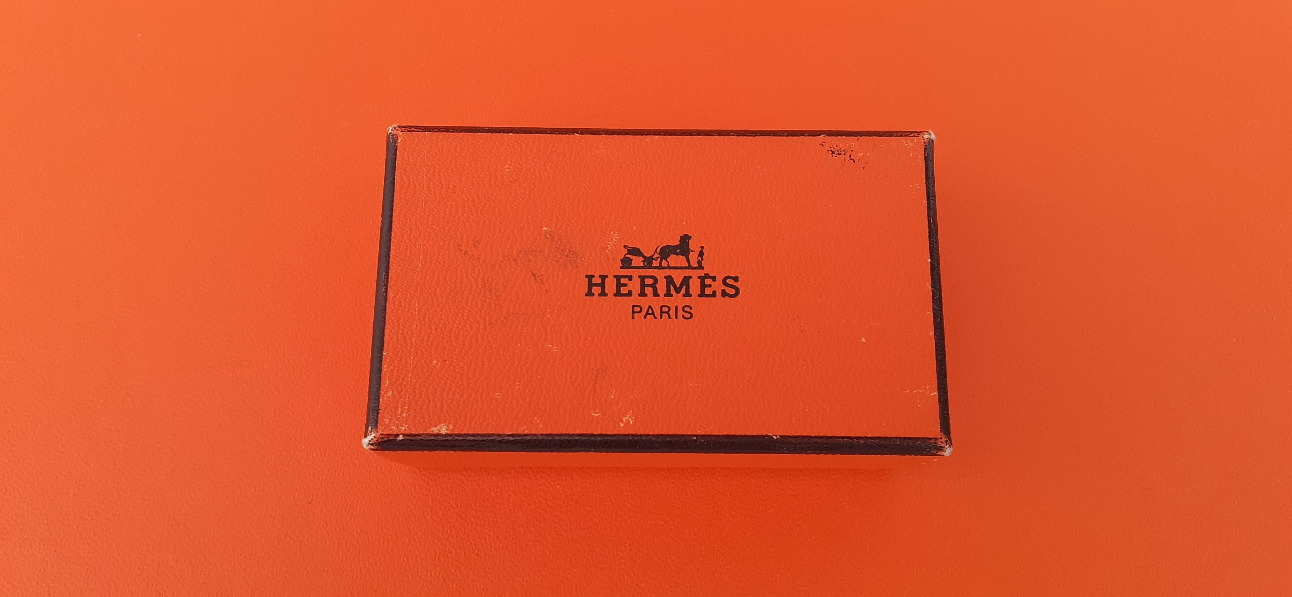 Hermès Enamel Printed Clip-On Earrings Elephants Grazing Red Gold Hdw RARE For Sale 8