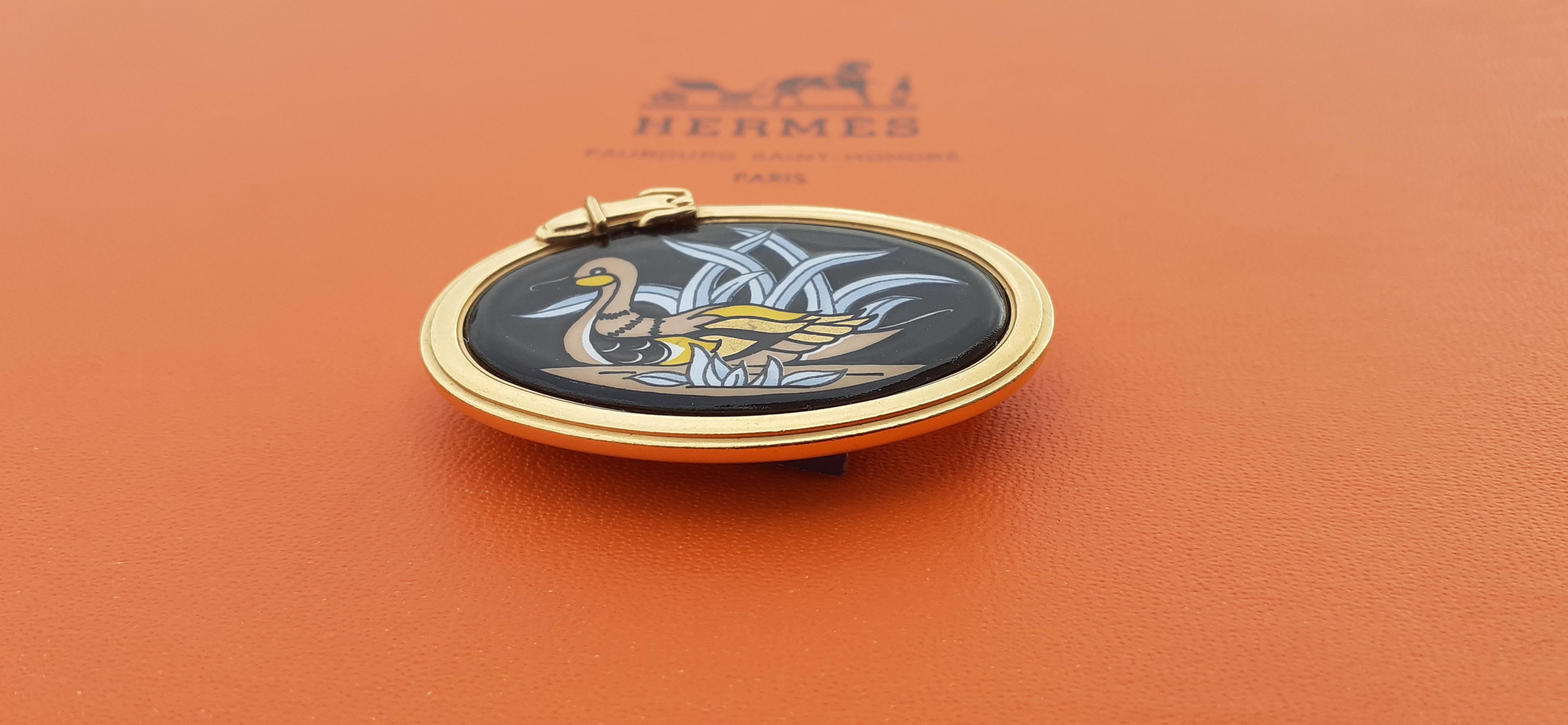 Women's Hermès Enamel Printed Duck Print Gold Hdw For Sale
