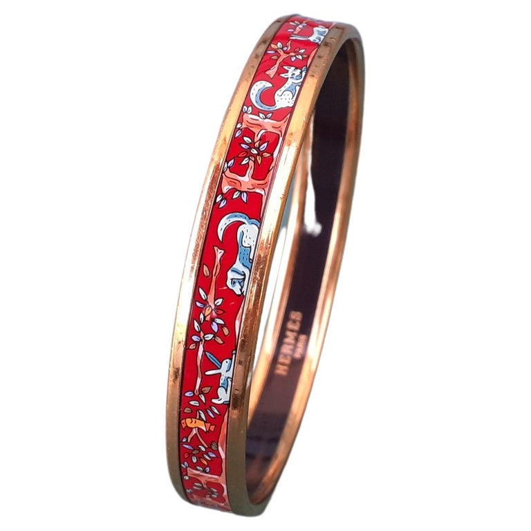 Hermes painted wood bracelet clearance