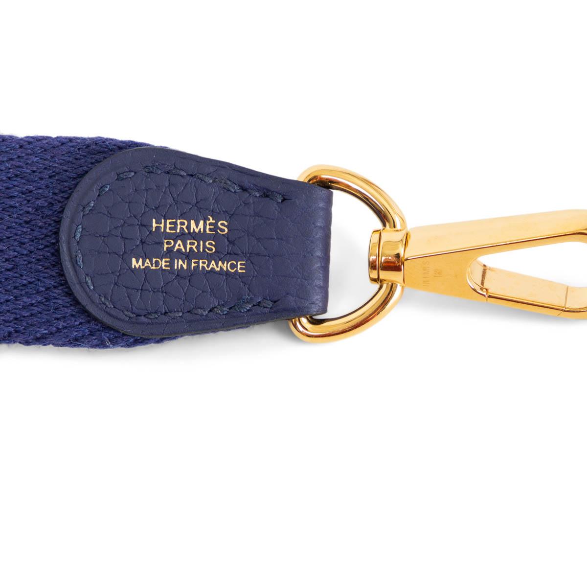 HERMES Encre blau Clemence Leder EVELYNE 16 TPM Tasche Gold 3