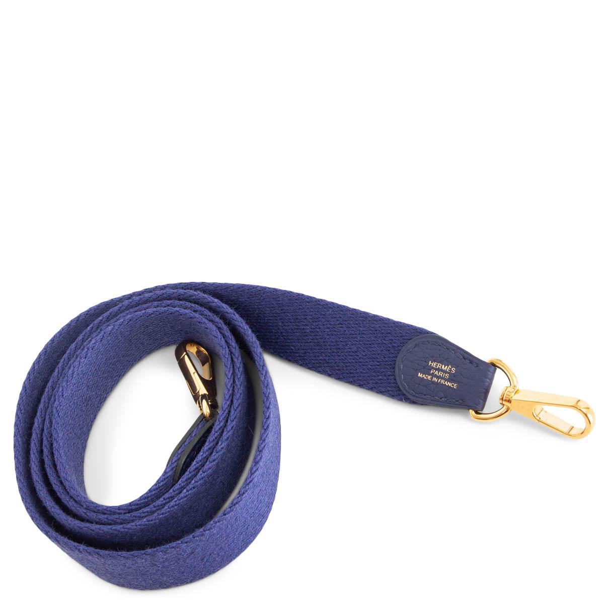 HERMES Encre blue Clemence leather EVELYNE 16 TPM Bag Gold 1