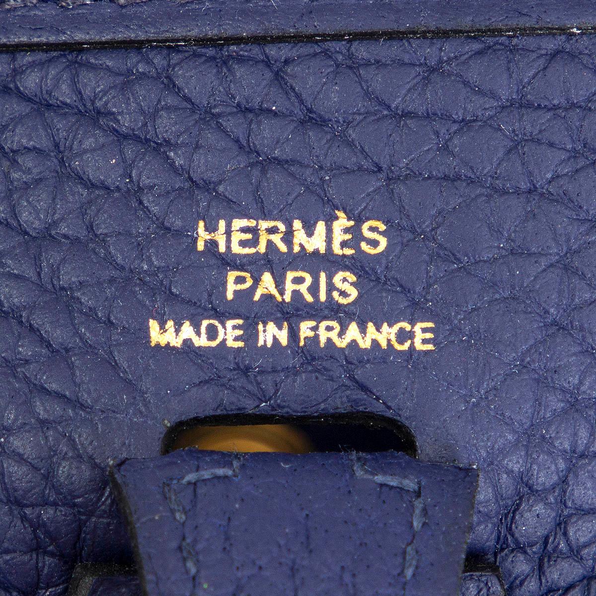 Women's HERMES Encre blue Clemence leather EVELYNE 16 TPM Crossbody Bag For Sale